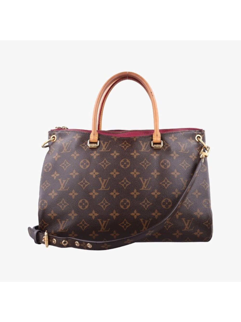 Louis Vuitton Pallas Monogram Brown Cerise Canvas Calfskin Handbag